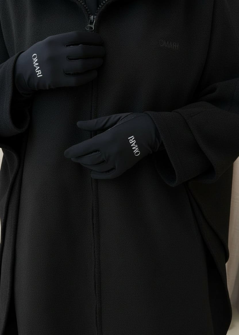 Wool Hooded Black Poncho