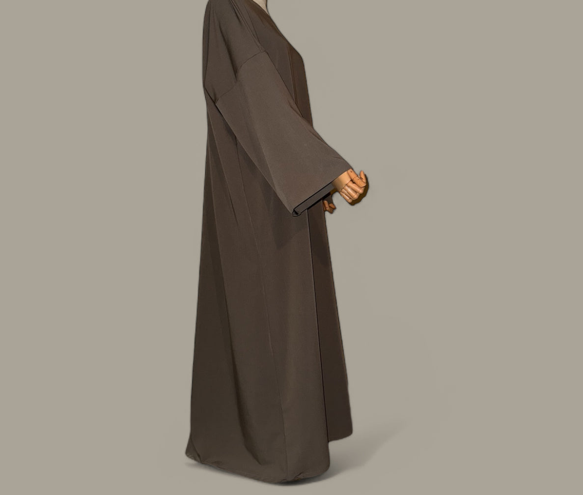 Closed Beige Taupe Abaya