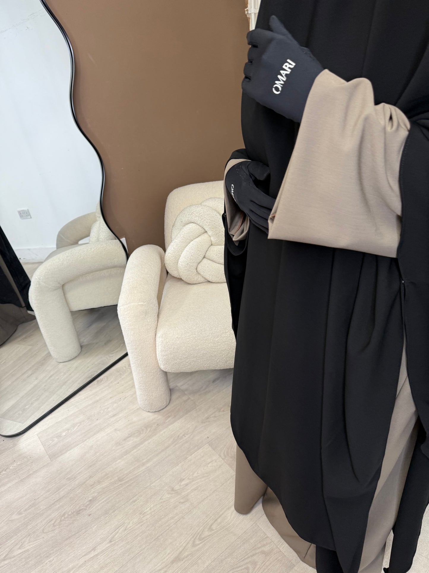 Closed Beige Taupe Abaya