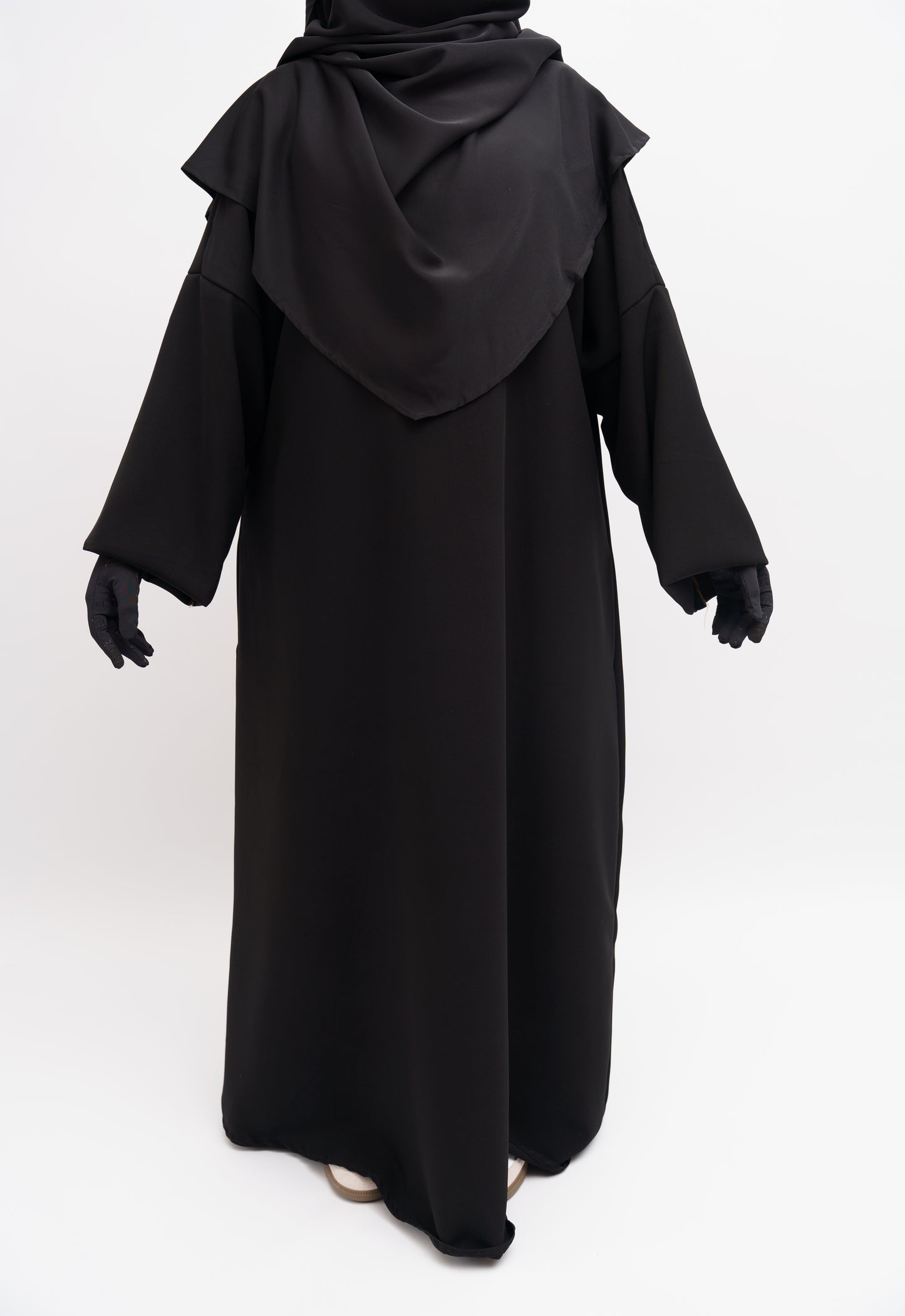 Semi Water Resistant Coal Black Abaya