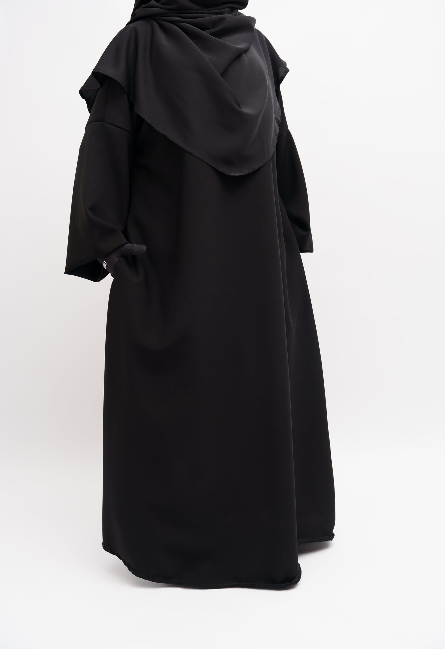 Semi Water Resistant Coal Black Abaya