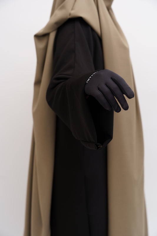 Semi Water Resistant Coal Black Abaya