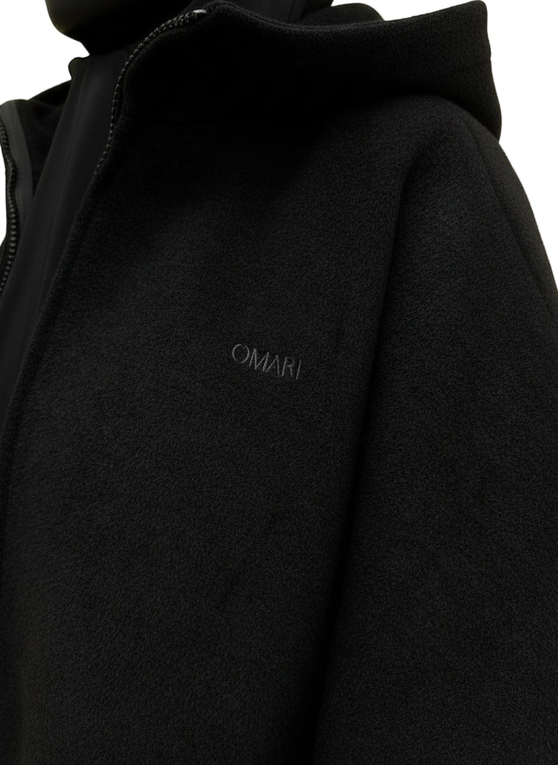 Wool Hooded Black Poncho